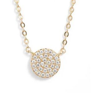 Nordstrom Pavé Disc Pendant Necklace - Gold | 18k gold plated pendant circle